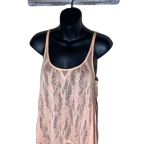 Intimately free people coral sheer tank top xs gossamer ethereal fairycore - Picture 2 of 6